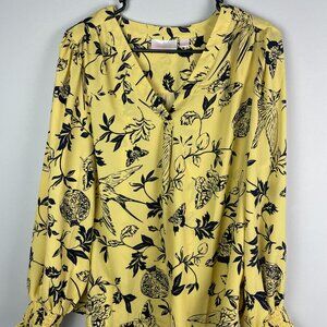 Kim Gravel Belle Blouse Yellow & Black Size Large